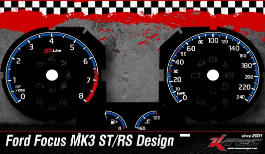 Tachoscheiben Ford Focus MK3  / Kuga MK2 / ST-RS  Design