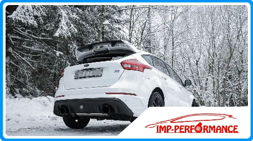 FOX Sportauspuff Ford Focus III RS Endschalldämpfer rechts/links mit Abgasklappe - 129x106 Typ 32 schwarz