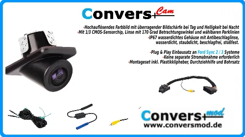 Rückfahrkamera Universal für Sync 2 und Sync 3 Systeme