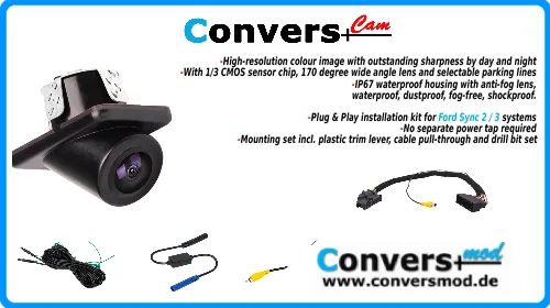 Universal rear view camera for Sync 2 and Sync 3 systems